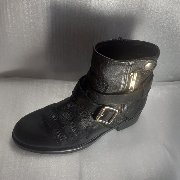 Ankle Boot, Moto Boot, Biker boot, 100% LEATHER inside and out Low heel Full Zip - Picture 4 of 11
